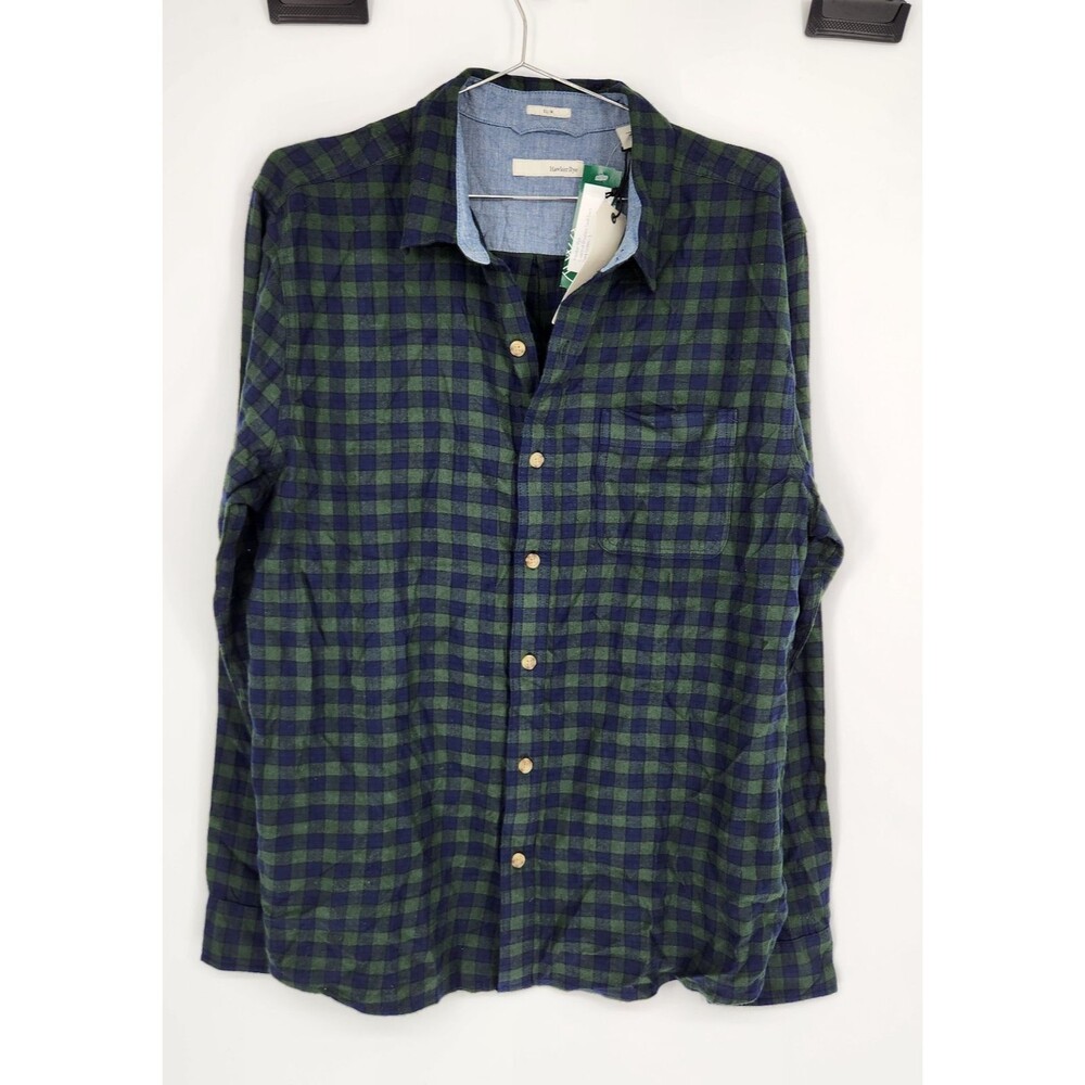 Hawker Rye Men's Large‎ Dark Green Essential Brushed Twill Shirt NWT